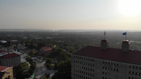 University of Kansas Campus and Lawrence City Skyline