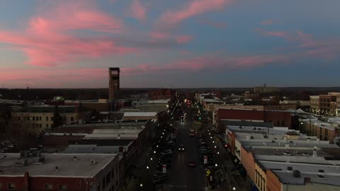 Residential Neighborhood at Pink Twilight