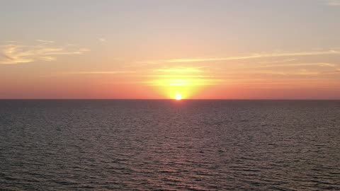 Golden Sunset Over the Ocean Horizon