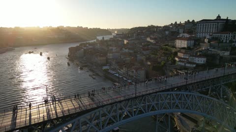 River Valley and Historic Bridge in Europe