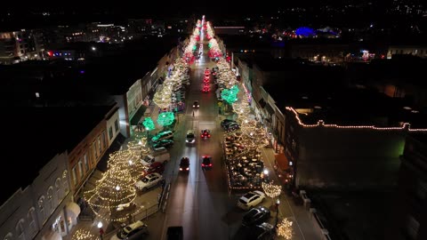 Christmas Lights in Downtown Lawrence, Kansas · Night