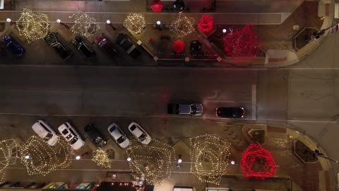 Christmas Lights in Downtown Lawrence · Flyover