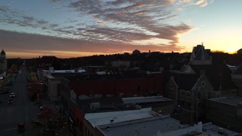 Winter Sunset Over Lawrence Kansas