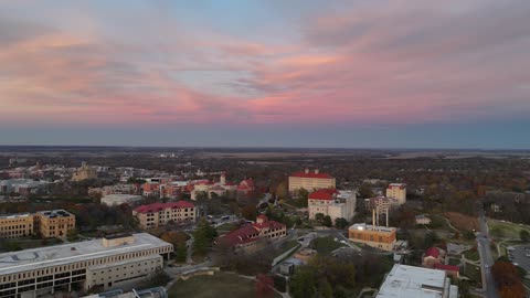 KU Fraser Hall at Sunset