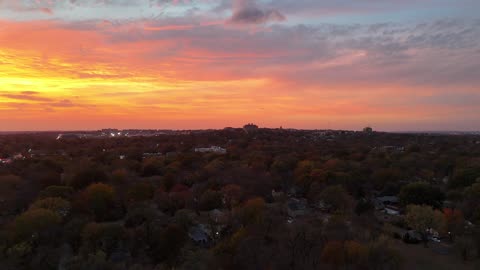Autumn Sunset Over Lawrence Kansas