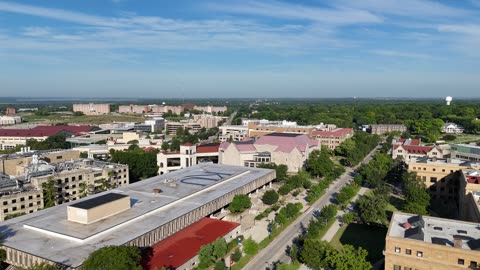 KU Campus and Lawrence in Summer · Flyover