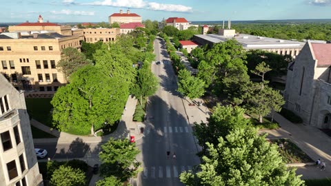 Down Jayhawk Boulevard on KU Campus