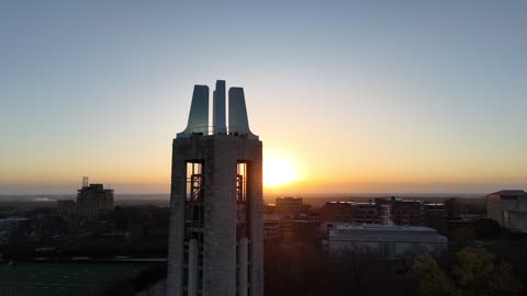 KU Campanile and Campus at Sunrise