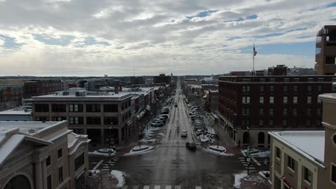Snowy Massachusetts Street in Downtown Lawrence