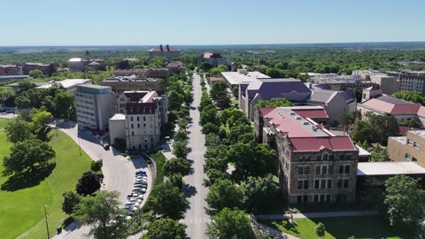 View Down Green Jayhawk Boulevard at the KU Campus