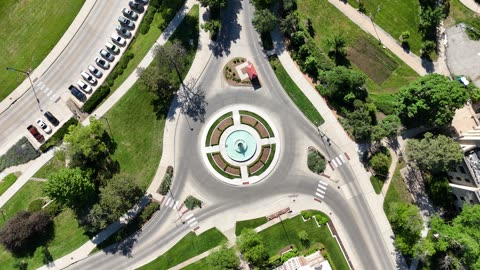 Chi Omega Fountain in Late Spring · Push-In