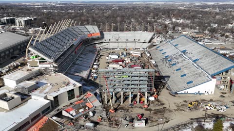 Orbit Around Memorial Stadium Under Construction at KU