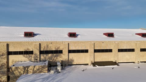 Historic Allen Fieldhouse Under Fresh Winter Snow