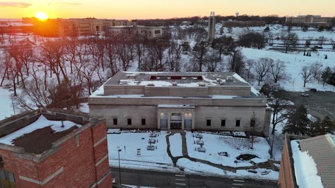 Spencer Museum of Art on the Snowy KU Campus