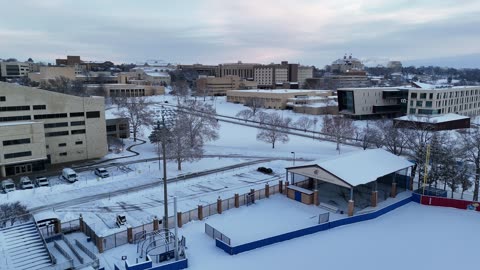 Rise Over the Snow-Covered University of Kansas Campus