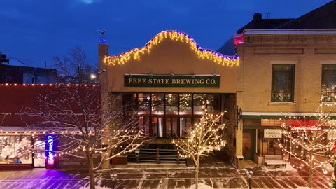 Free State Brewing Co. in Snowy Downtown Lawrence · Sweeping Pan