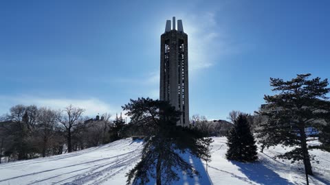Rise Up the Snowy KU Memorial Campanile Bell Tower