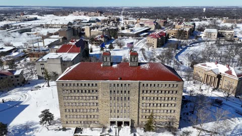 Flight Down Snowy Jayhawk Boulevard on the KU Campus