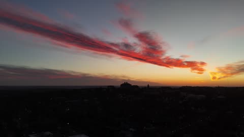 Sunset Shadows Over the Winter Campus · Sweeping Pan
