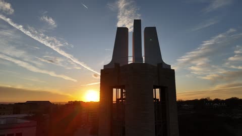 Circling the KU Campanile in Low Winter Light
