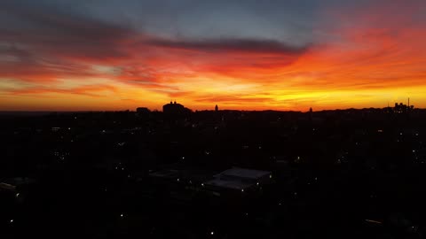Fiery Orange Sunset Over the KU Campus