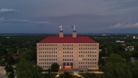 Flythrough Past Historic Fraser Hall in Summer