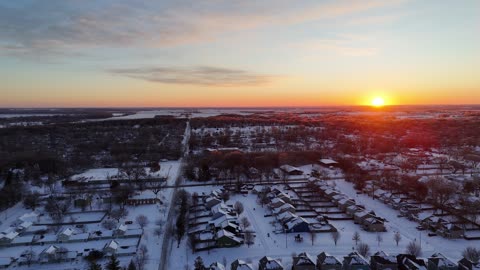 Snowy Streets at Winter Sunrise · Sweeping Pan